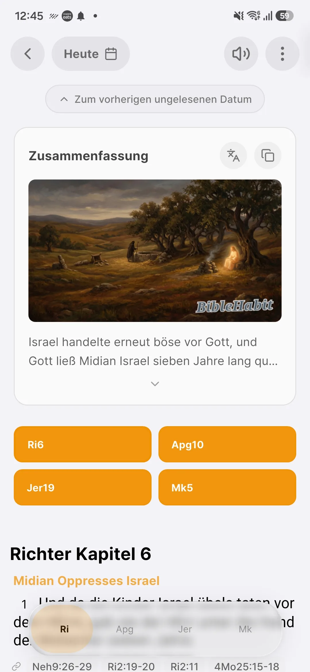 Die vier Texte für heute · Bible Habit