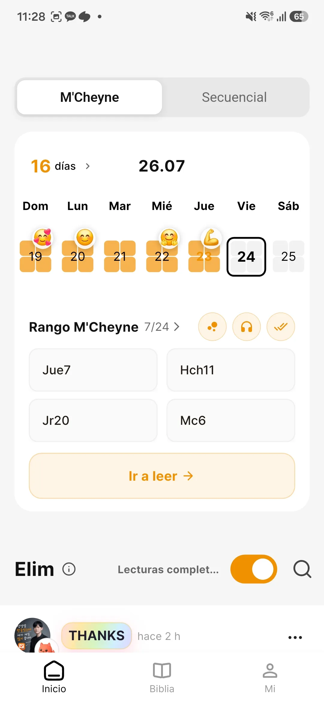 Plan de lectura bíblica McCheyne 2026 · Bible Habit